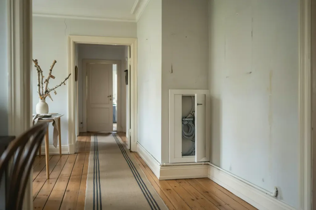 fels kning och omdragning av el i ldre villa