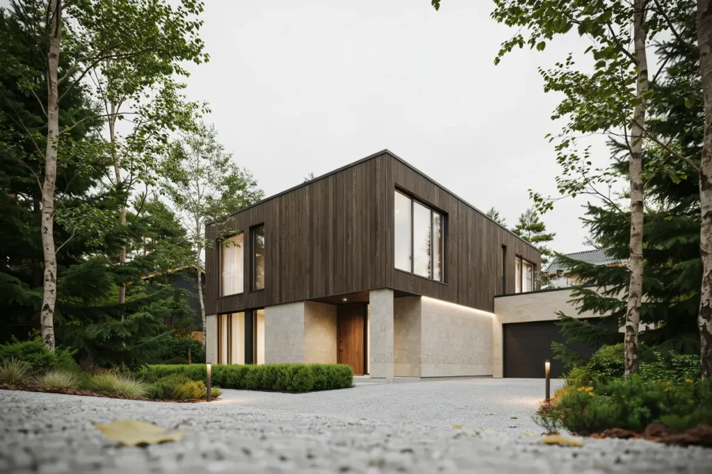 komplettering av fasadbelysning och utebelysning vid villa i stocksund